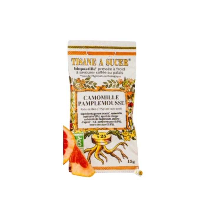 Tisane à sucer CAMOMILLE/PAMPLEMOUSSE - BIOPASTILLE