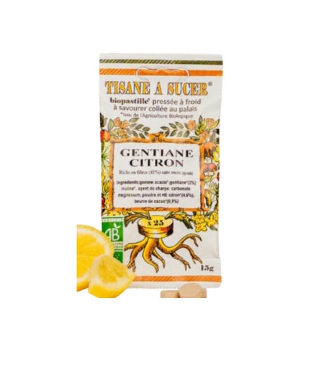 Tisane à sucer GENTIANE/CITRON - BIOPASTILLE