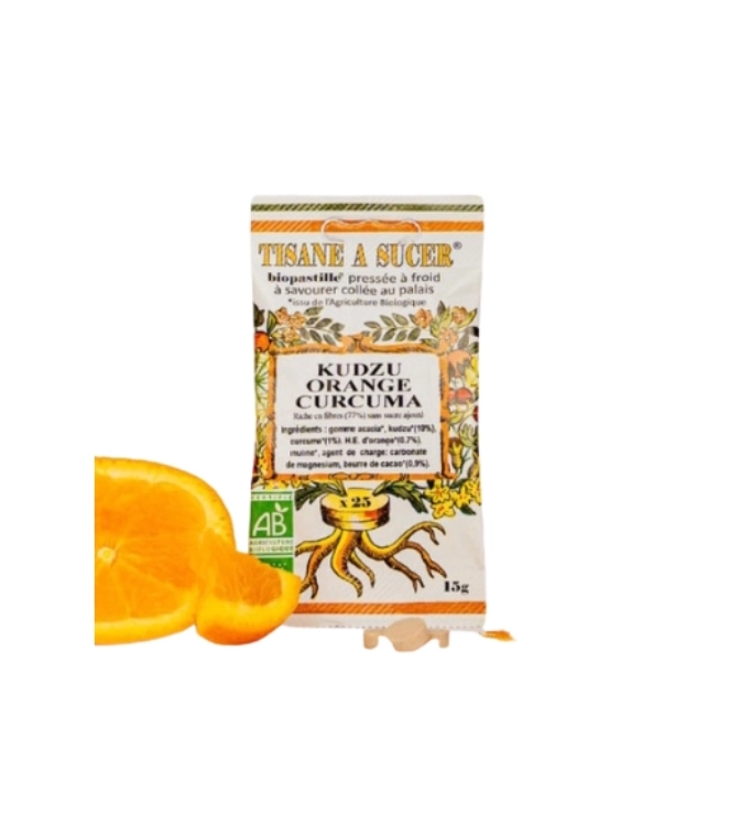 Tisane à sucer KUDZU/ORANGE/CURCUMA - BIOPASTILLE