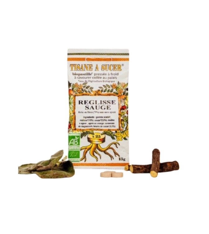 Tisane à sucer RÉGLISSE/SAUGE - BIOPASTILLE