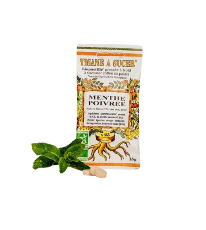 Tisane à sucer MENTHE POIVRÉE - BIOPASTILLE