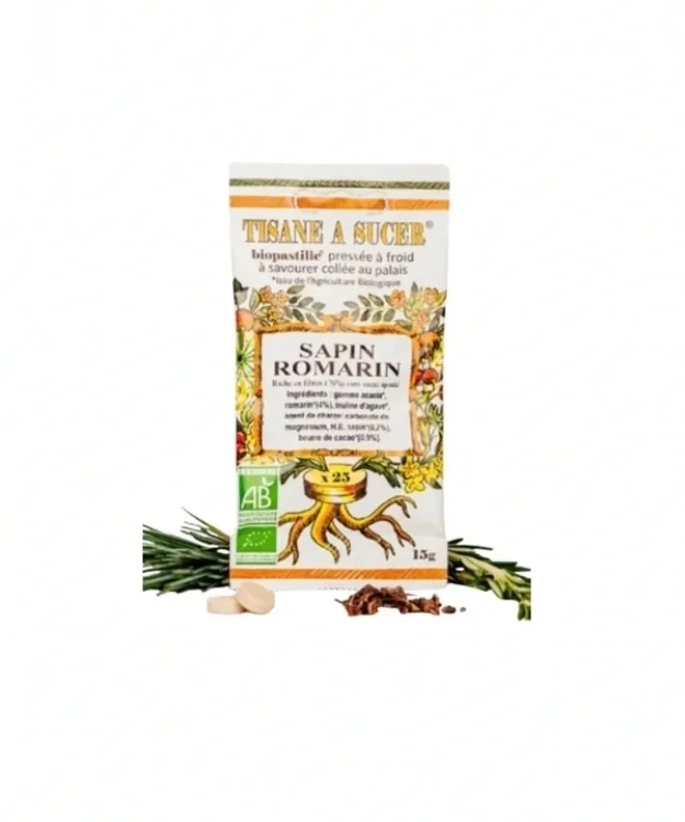 Tisane à sucer Sapin/Romarin Bio - BIOPASTILLE