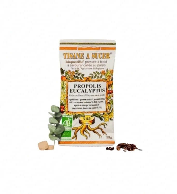 Tisane à sucer Propolis/Eucalyptus Bio - BIOPASTILLE
