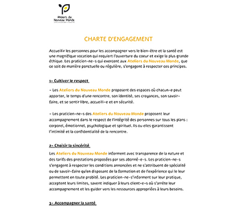 Charte d'engagement de nos praticiens